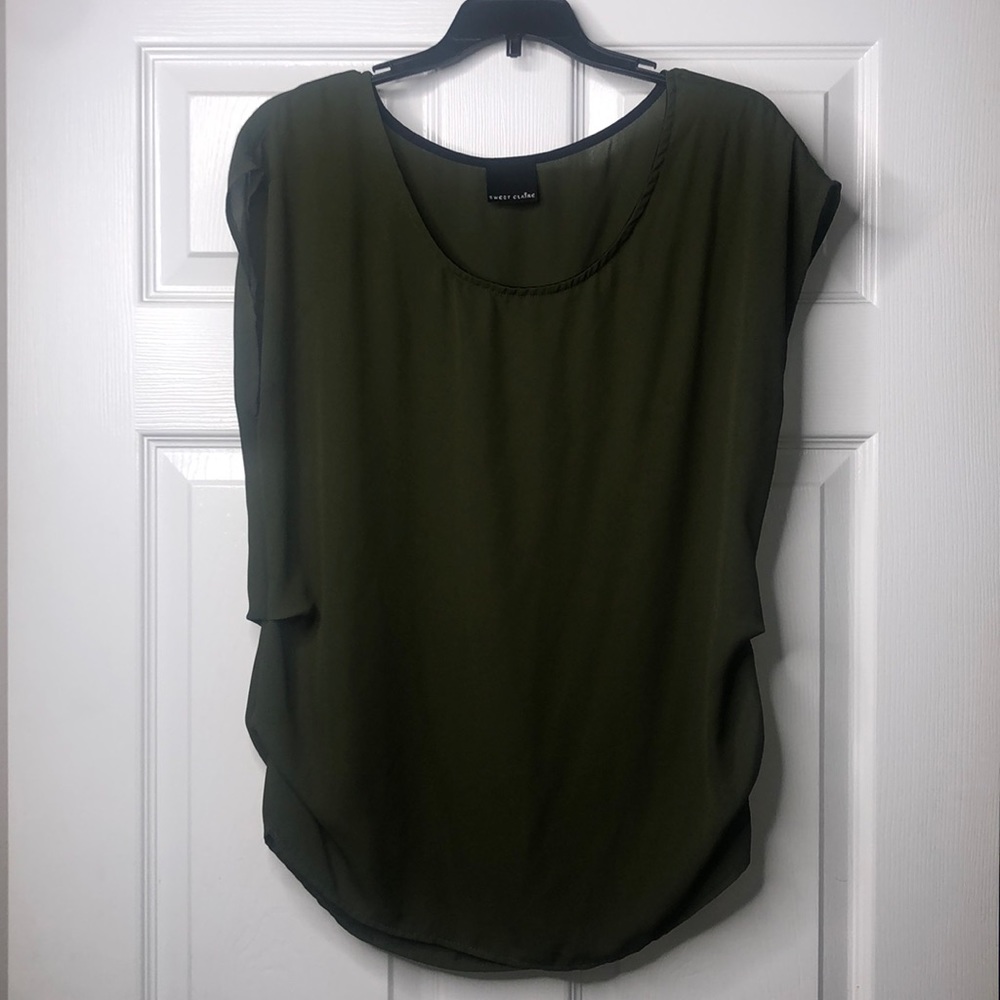 Army Green Sheer Blouse